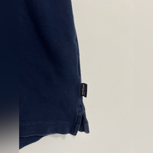 Patagonia Men’s Dark Blue Size L Organic Cotton Short Sleeve Polo T-Shirt - Picture 4 of 12